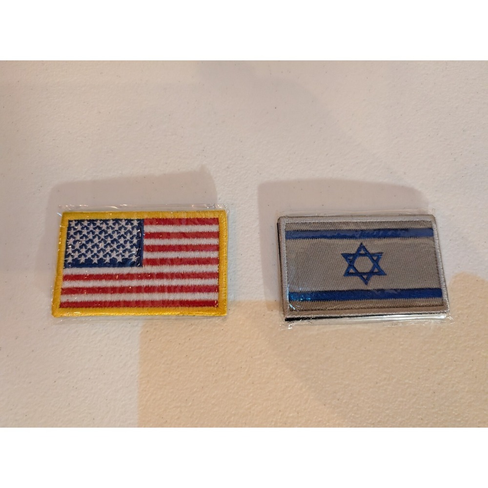 Lot of 2 USA and Israel Flag Patches New - Picture 1 of 1